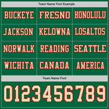 Custom Kelly Green Cream-Red Long Sleeve Authentic Football Jersey