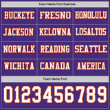 Custom Purple White-Orange Long Sleeve Authentic Football Jersey