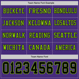Custom Purple Black-Neon Green Long Sleeve Authentic Football Jersey
