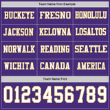 Custom Purple White-Old Gold Long Sleeve Authentic Football Jersey