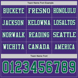 Custom Purple Kelly Green-White Long Sleeve Authentic Football Jersey