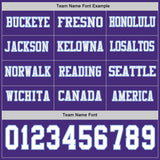 Custom Purple White-Light Blue Long Sleeve Authentic Football Jersey