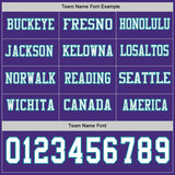Custom Purple White-Teal Long Sleeve Authentic Football Jersey