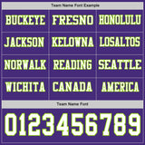 Custom Purple White-Neon Green Long Sleeve Authentic Football Jersey