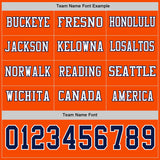Custom Orange Navy-White Long Sleeve Authentic Football Jersey