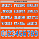 Custom Orange Powder Blue-White Long Sleeve Authentic Football Jersey