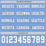 Custom Light Blue White-Gray Long Sleeve Authentic Football Jersey