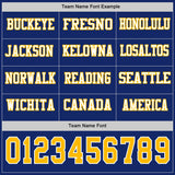 Custom Royal Gold-White Long Sleeve Authentic Football Jersey