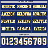 Custom Royal White Navy-Gold Long Sleeve Authentic Football Jersey