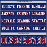 Custom Royal Crimson-White Long Sleeve Authentic Football Jersey