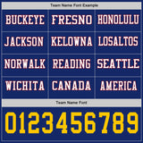 Custom Royal Yellow Crimson-White Long Sleeve Authentic Football Jersey