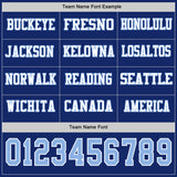 Custom Royal Light Blue-White Long Sleeve Authentic Football Jersey