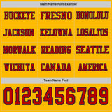 Custom Gold Red-Navy Long Sleeve Authentic Football Jersey