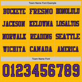 Custom Gold Purple-Black Long Sleeve Authentic Football Jersey