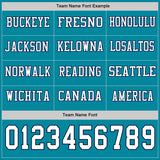 Custom Teal White-Navy Long Sleeve Authentic Football Jersey