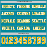 Custom Teal Gold-White Long Sleeve Authentic Football Jersey