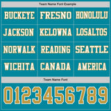 Custom Teal Old Gold-White Long Sleeve Authentic Football Jersey