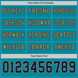 Custom Teal Navy-Old Gold Long Sleeve Authentic Football Jersey