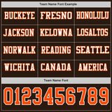 Custom Brwon Orange-White Long Sleeve Authentic Football Jersey