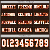 Custom Brwon White-Orange Long Sleeve Authentic Football Jersey