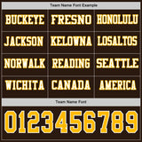 Custom Brwon Gold-White Long Sleeve Authentic Football Jersey