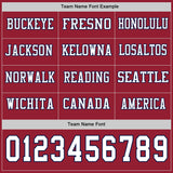 Custom Cardinal White-Navy Long Sleeve Authentic Football Jersey