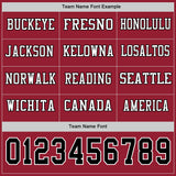Custom Cardinal Black-White Long Sleeve Authentic Football Jersey