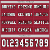 Custom Cardinal White-Black Long Sleeve Authentic Football Jersey