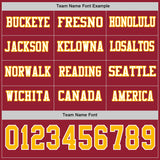 Custom Cardinal Gold-White Long Sleeve Authentic Football Jersey