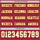 Custom Cardinal White-Gold Long Sleeve Authentic Football Jersey