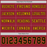 Custom Cardinal Black-Gold Long Sleeve Authentic Football Jersey