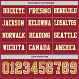 Custom Cardinal Old Gold-White Long Sleeve Authentic Football Jersey