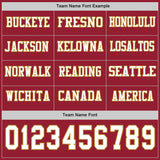 Custom Cardinal White-Old Gold Long Sleeve Authentic Football Jersey