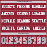 Custom Cardinal Gray-White Long Sleeve Authentic Football Jersey