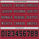 Custom Cardinal Black-Gray Long Sleeve Authentic Football Jersey
