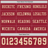 Custom Cardinal Cream Long Sleeve Authentic Football Jersey