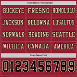 Custom Cardinal Black-Cream Long Sleeve Authentic Football Jersey
