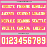 Custom Pink White-Yellow Long Sleeve Authentic Football Jersey