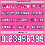 Custom Pink White-Navy Long Sleeve Authentic Football Jersey