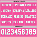 Custom Pink White-Gray Long Sleeve Authentic Football Jersey