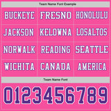 Custom Pink Purple-White Long Sleeve Authentic Football Jersey