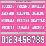 Custom Pink White Black-Light Blue Long Sleeve Authentic Football Jersey