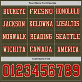Custom Olive Red-Cream Long Sleeve Salute To Service Authentic Football Jersey