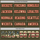 Custom Olive Vintage USA Flag Cream-Red Long Sleeve Salute To Service Authentic Football Jersey