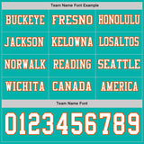 Custom Aqua White-Orange Long Sleeve Authentic Football Jersey
