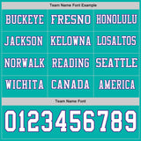 Custom Aqua White-Purple Long Sleeve Authentic Football Jersey