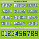 Custom Neon Green Royal-White Long Sleeve Authentic Football Jersey