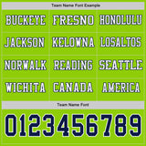 Custom Neon Green Navy-White Long Sleeve Authentic Football Jersey