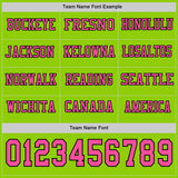 Custom Neon Green Pink-Black Long Sleeve Authentic Football Jersey