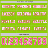 Custom Neon Green Pink-White Long Sleeve Authentic Football Jersey